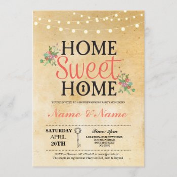 New House Warming Sweet Home Key Invitation Invite by WOWWOWMEOW at Zazzle