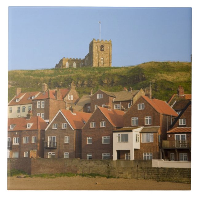 New housing and St Margarets church, Whitby, Ceramic Tile (Front)