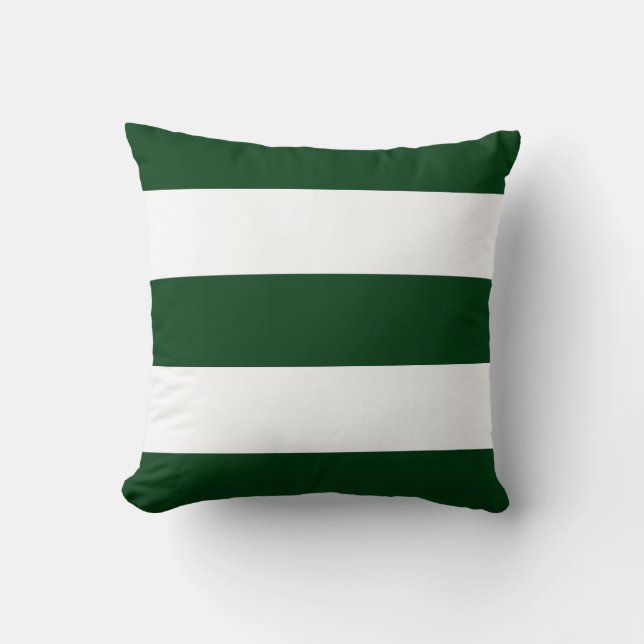 New Hunter Green & White Stripe Couch Pillow Gift (Front)