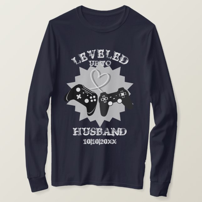 New Husband Funny Personalized Gamer T-Shirt (Design Front)