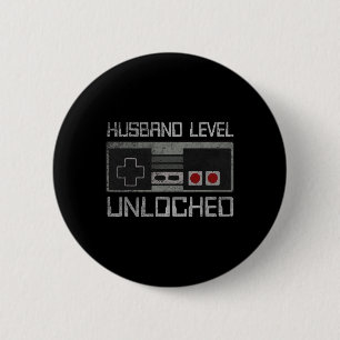 New Husband Level Unlocked Just Married Gamer Bach Button
