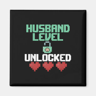 New Husband Level Unlocked Just Married Gamer Gift Magnet