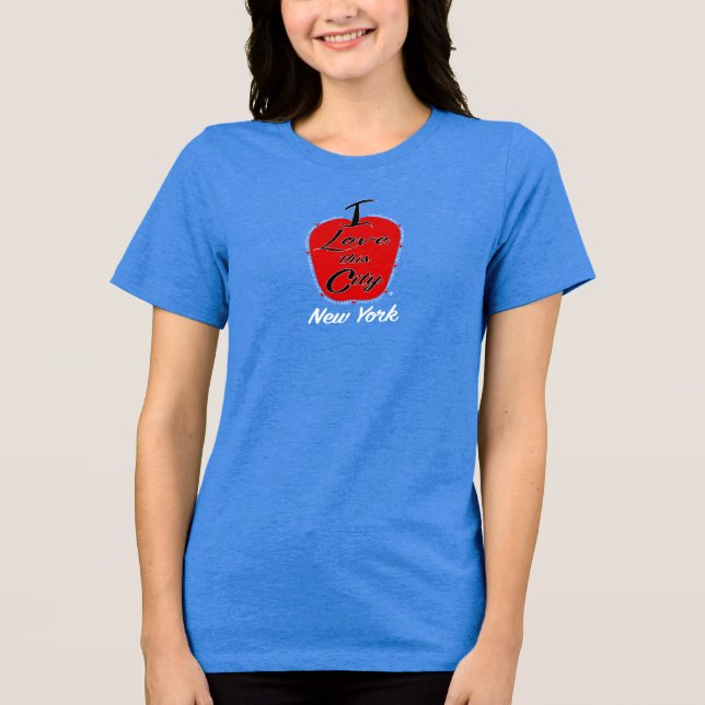 New I Love This City on blue Tri-Blend Shirt (Front)