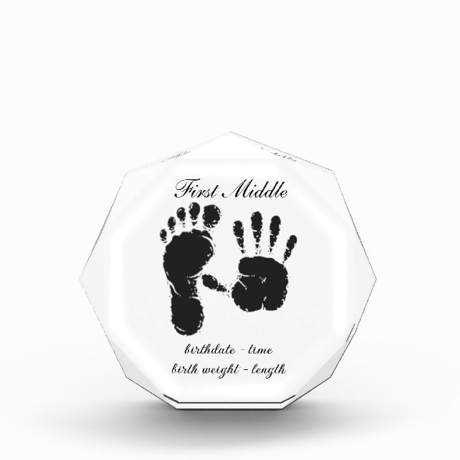 New Infant-hand n footprint Acrylic Award (Front)
