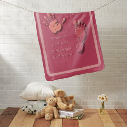 New Infant-hand n footprint Baby Blanket