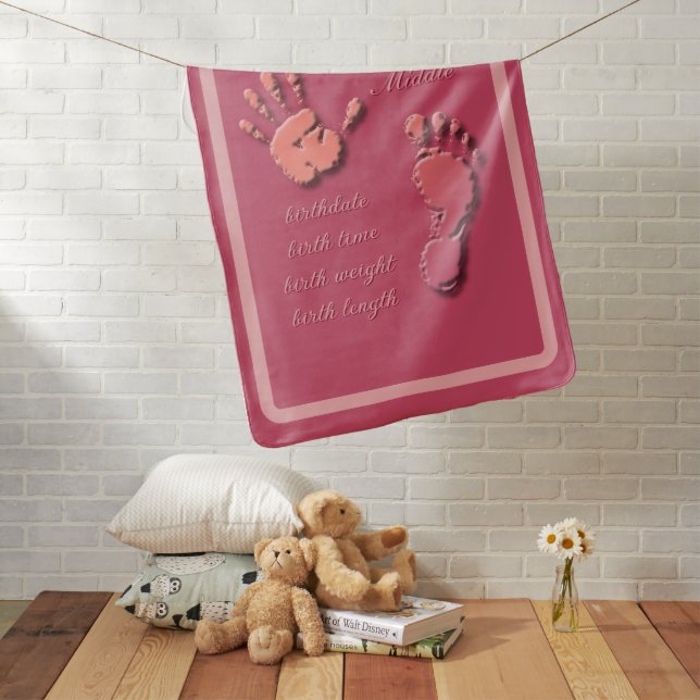 New Infant-hand n footprint Baby Blanket (In Situ)