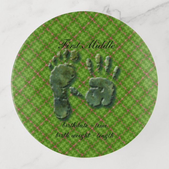 New Infant hand n footprint Trinket Tray (Front)