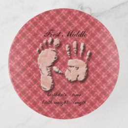 New Infant hand n footprint Trinket Tray