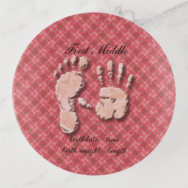 New Infant hand n footprint Trinket Tray (Front)