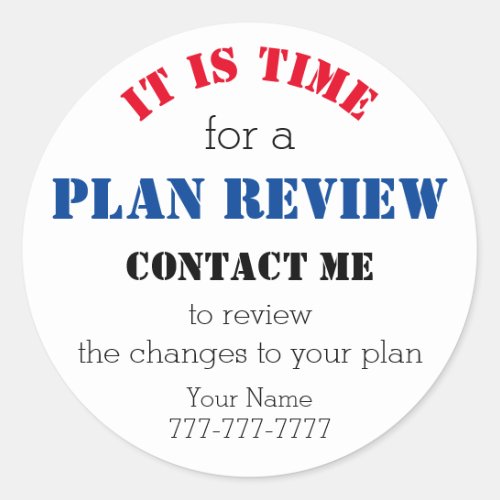 New Insurance Plan Review _ Insurance Marketing Classic Round Sticker