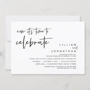 New it's time to celebrate, Wedding Elopement Invitation