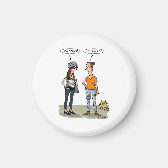 New jeans? No, new cat. Folded Greeting Card Magnet (Front)