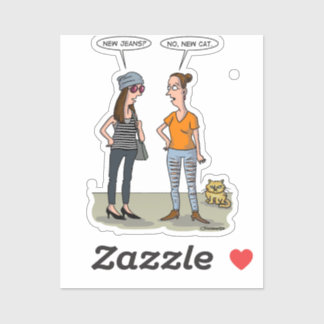 New jeans? No, new cat. Folded Greeting Card Sticker