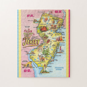 New Jersey 11x14 Colorfully Illustrated Puzzle