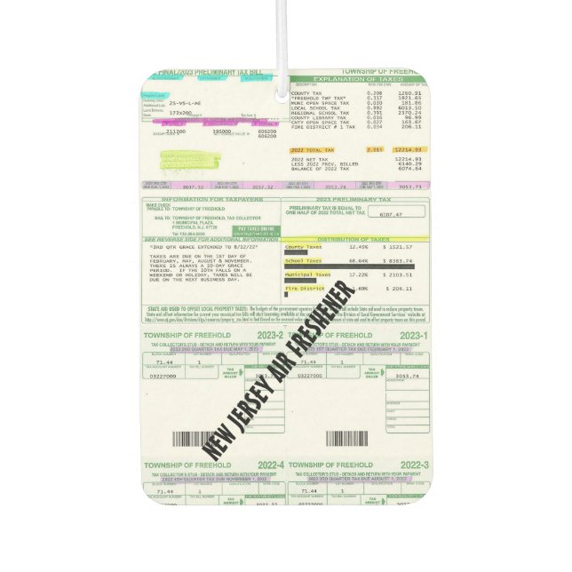 New Jersey  Air Freshener (Front)