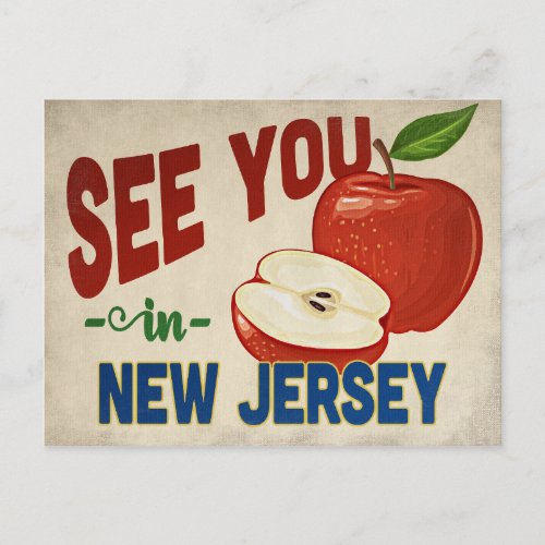 New Jersey Apple _ Vintage Travel Postcard