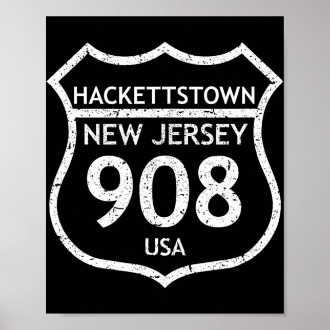 New Jersey Area Code 908 Hackettstown, Nj Home Sta Poster (Front)