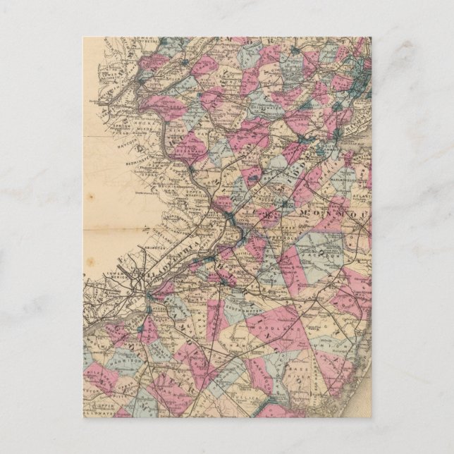 New Jersey Atlas map Postcard (Front)