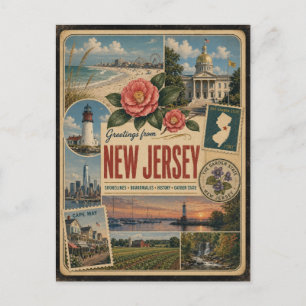New Jersey Authentic Vintage Style Postcard