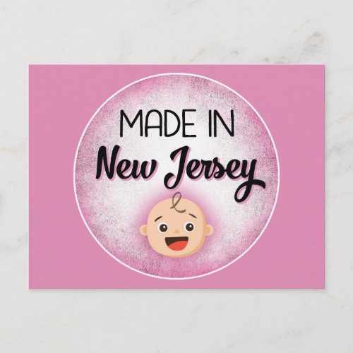 New Jersey Baby Funny Pink New Girl Postcard