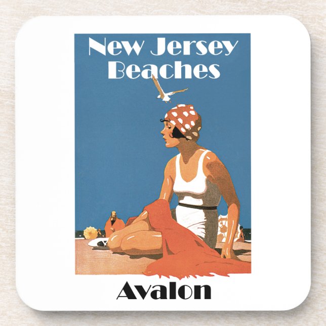 New Jersey Beaches ~ Avalon Drink Coaster (Front)