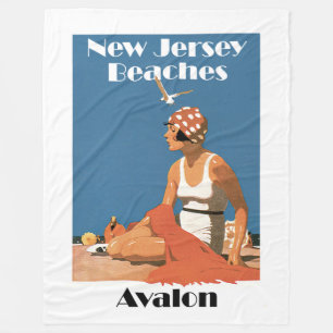 New Jersey Beaches ~ Avalon Fleece Blanket