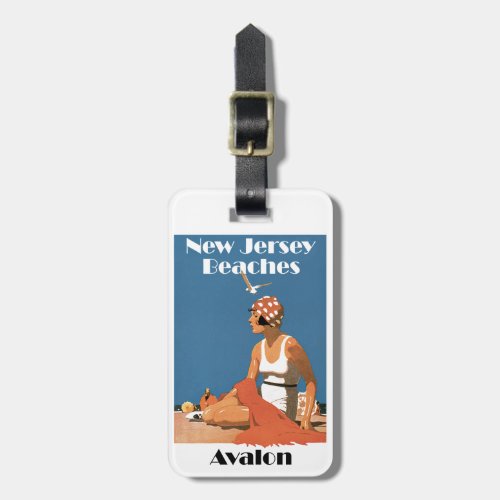 New Jersey Beaches  Avalon Luggage Tag