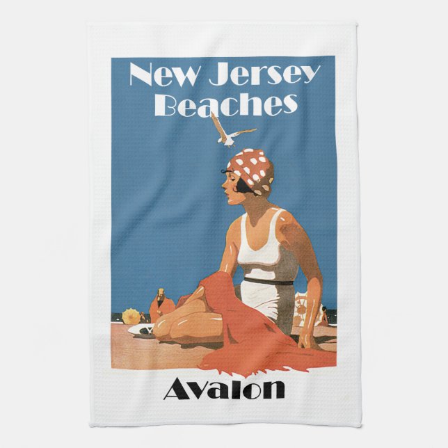 New Jersey Beaches ~ Avalon Towel (Vertical)