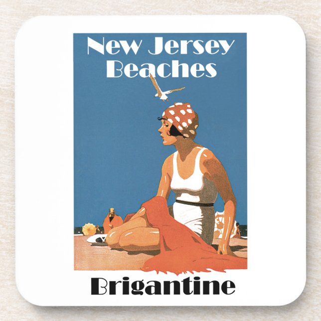 New Jersey Beaches ~ Brigantine Drink Coaster (Front)