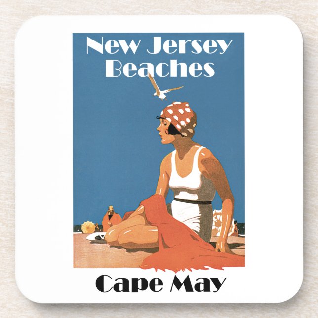 New Jersey Beaches ~ Cape May Beverage Coaster (Front)