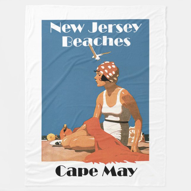 New Jersey Beaches ~ Cape May Fleece Blanket (Front)