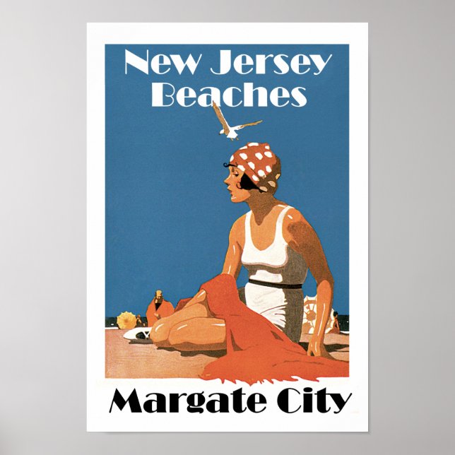 New Jersey Beaches ~ Margate City Poster (Front)