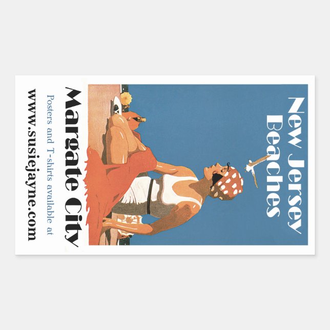 New Jersey Beaches ~ Margate City Rectangular Sticker (Front)