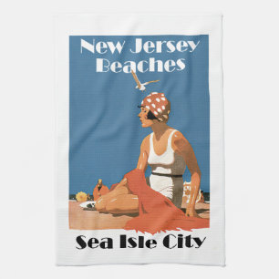 New Jersey Beaches ~ Sea Isle City Kitchen Towel