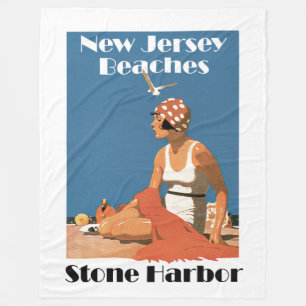New Jersey Beaches ~ Stone Harbor Fleece Blanket