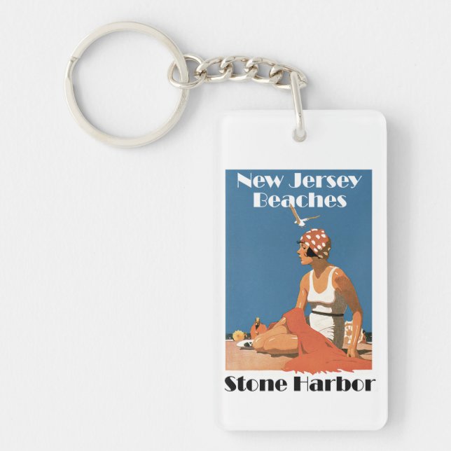 New Jersey Beaches ~ Stone Harbor Keychain (Front)