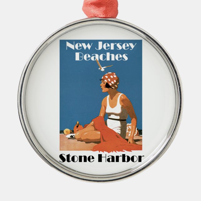 New Jersey Beaches ~ Stone Harbor Metal Ornament (Front)