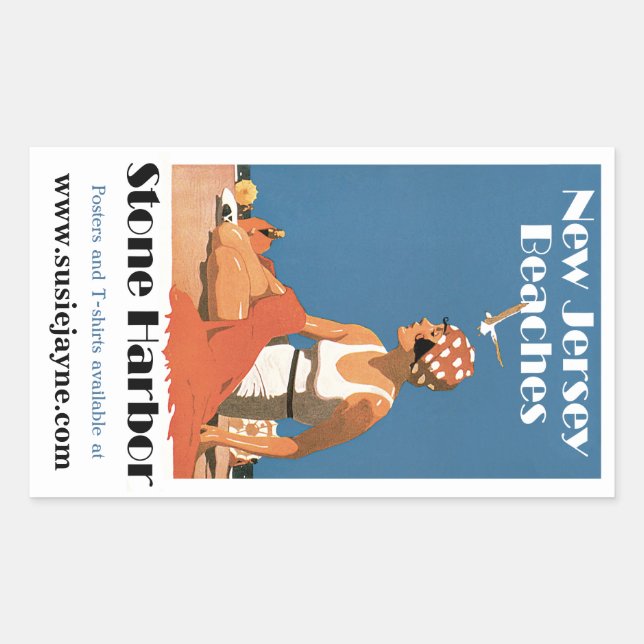 New Jersey Beaches ~ Stone Harbor Rectangular Sticker (Front)