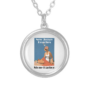 New Jersey Beaches ~ Stone Harbor Silver Plated Necklace