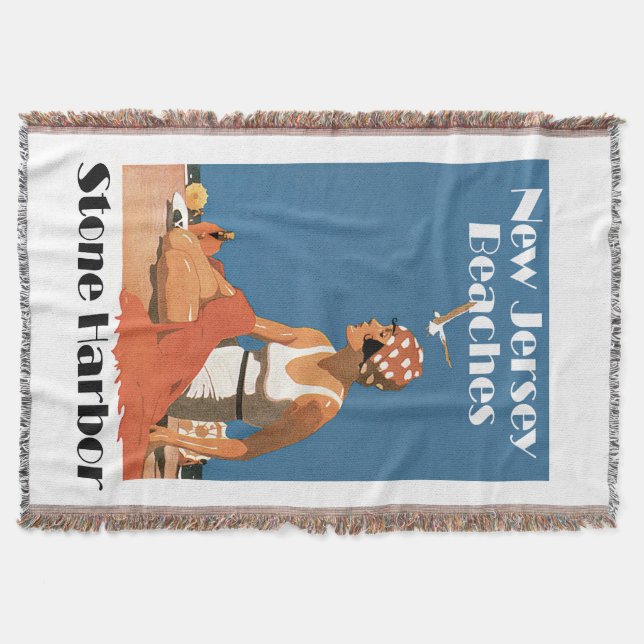 New Jersey Beaches ~ Stone Harbor Throw Blanket (Front)