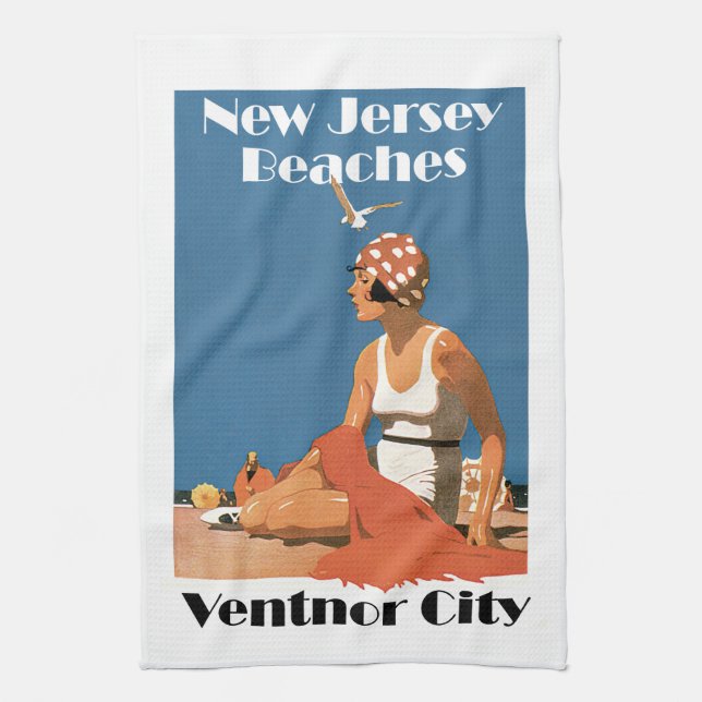 New Jersey Beaches ~ Ventnor City Towel (Vertical)