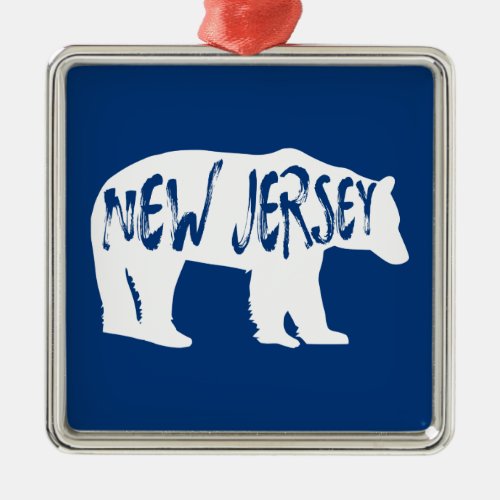 New Jersey Bear Metal Ornament