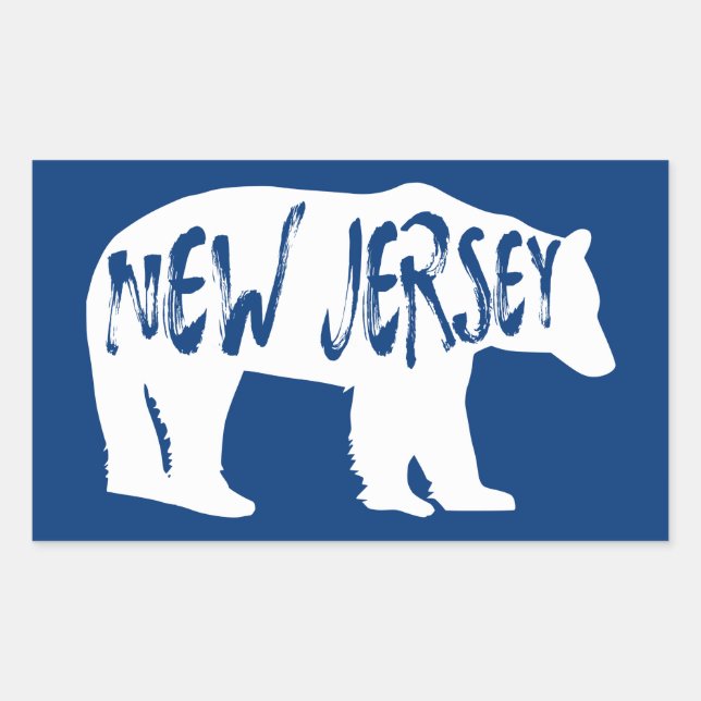 New Jersey Bear Rectangular Sticker (Front)