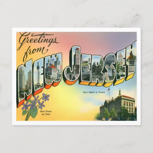 New Jersey Big Letters Postcard