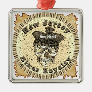 New Jersey Biker  Metal Ornament