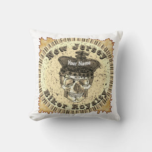 New Jersey Biker Throw Pillow