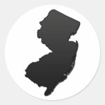 New Jersey Black Outline Classic Round Sticker