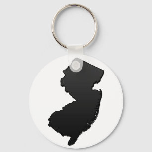 New Jersey Black Outline Keychain