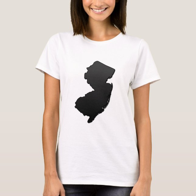 New Jersey Black Outline T-Shirt (Front)