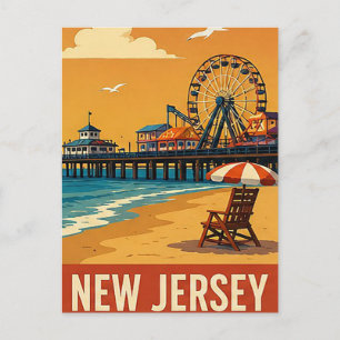 🎡 New Jersey Boardwalk Summer Escape Postcard
